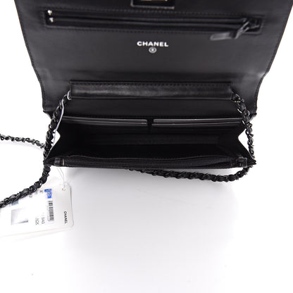 Chanel Aged Calfskin Chevron Quilted Reissue Wallet On Chain WOC So Black 5 of 12