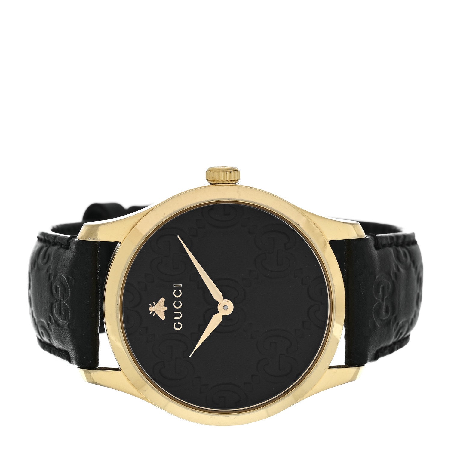 Gucci Stainless Steel Calfskin 38mm G-Timeless Quartz Watch Black 2 of 4
