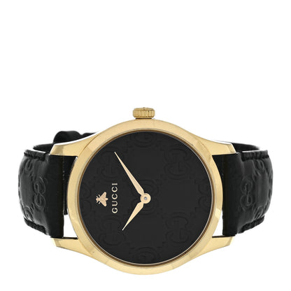 Gucci Stainless Steel Calfskin 38mm G-Timeless Quartz Watch Black 2 of 4