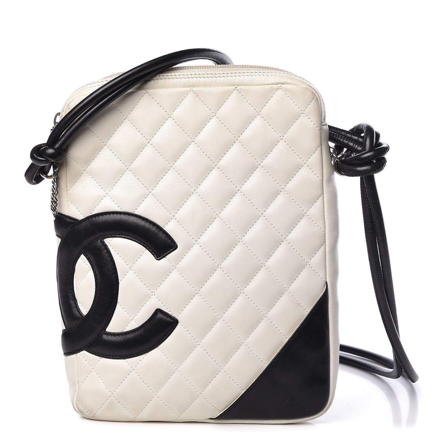 Chanel Calfskin Quilted Medium Cambon Messenger White Black 1 of 16