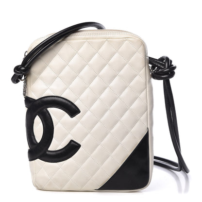 Chanel Calfskin Quilted Medium Cambon Messenger White Black 1 of 16