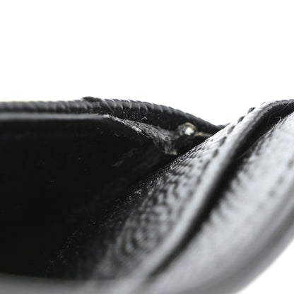 Saint Laurent Grain De Poudre Matelasse Chevron Monogram Credit Card Case Black 9 of 9