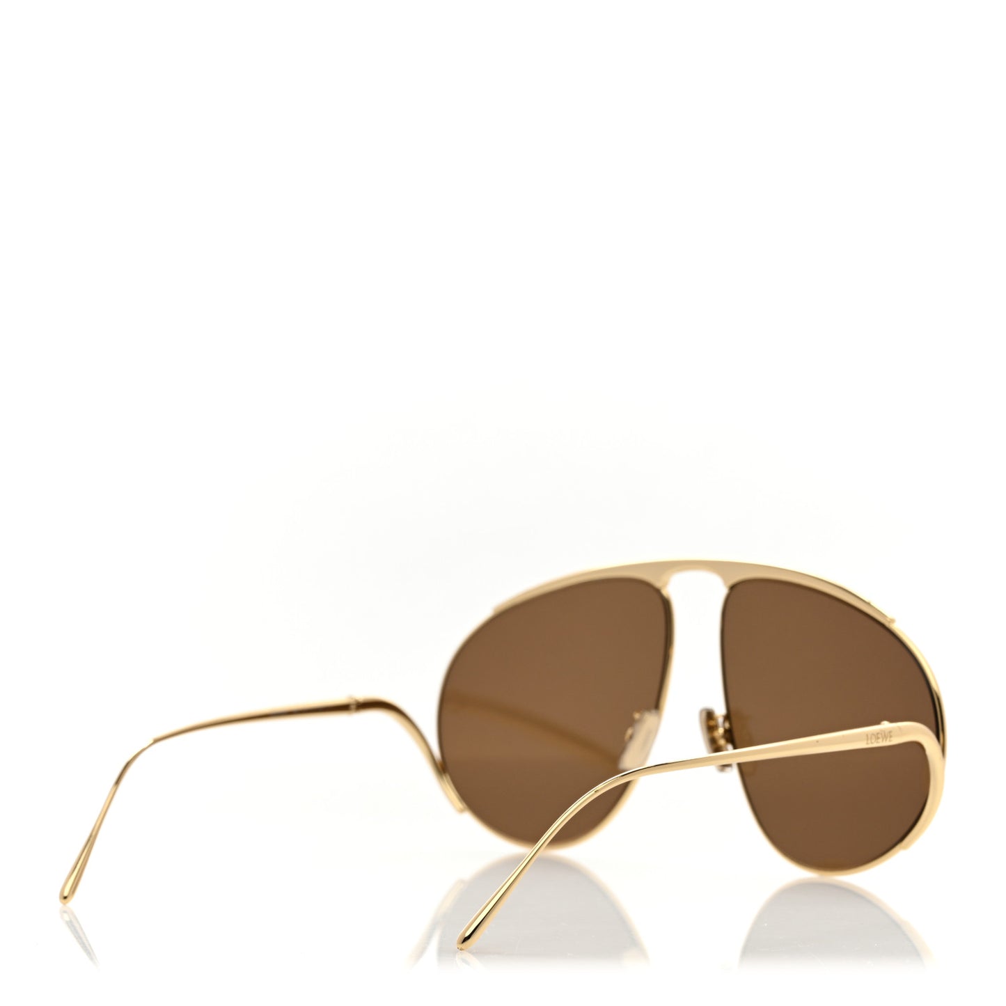 Metal Hillock Aviator Oversized Sunglasses LW40180U Gold