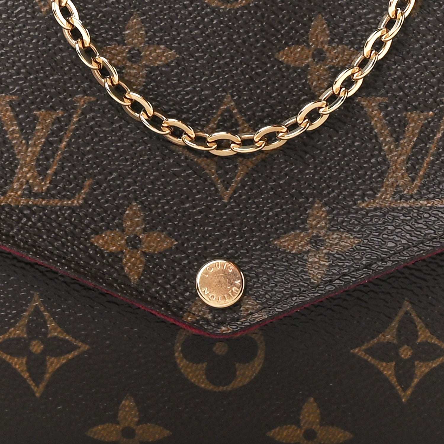 Louis Vuitton Monogram Pochette Felicie Chain Wallet Fuchsia 13 of 17