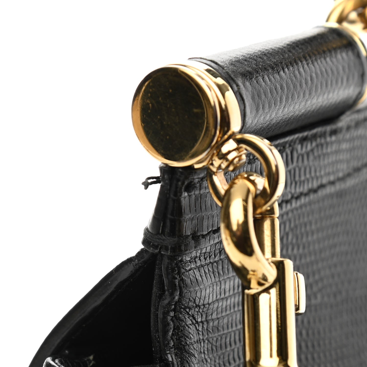 Dolce & Gabbana Iguana Calfskin Embossed Medium Miss Sicily Satchel Black 10 of 12