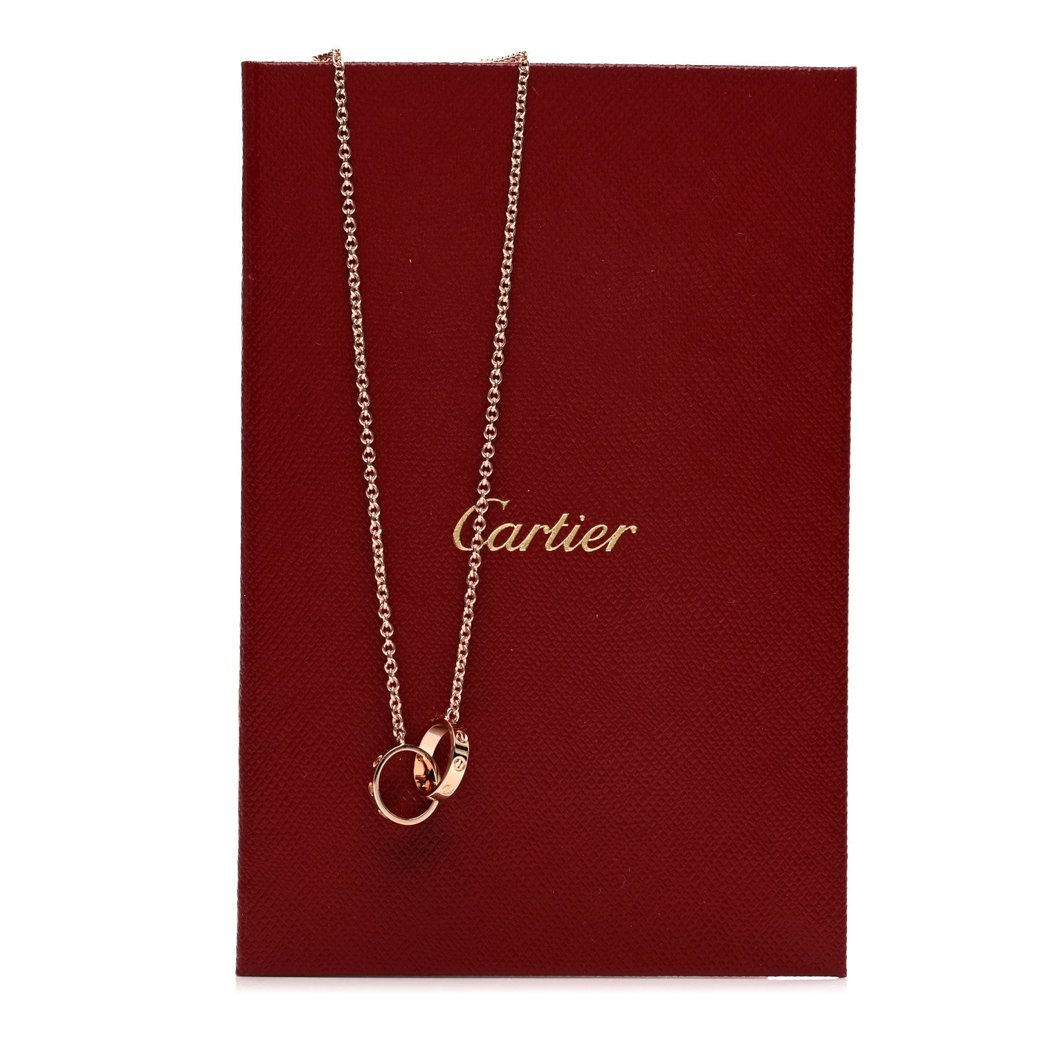 Cartier 18K Pink Gold Interlocking LOVE Necklace 5 of 5