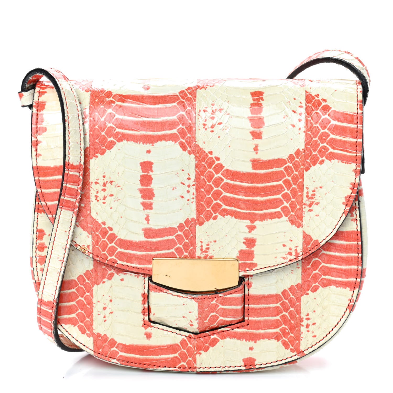Celine Watersnake Small Trotteur Orange Beige 1 of 4