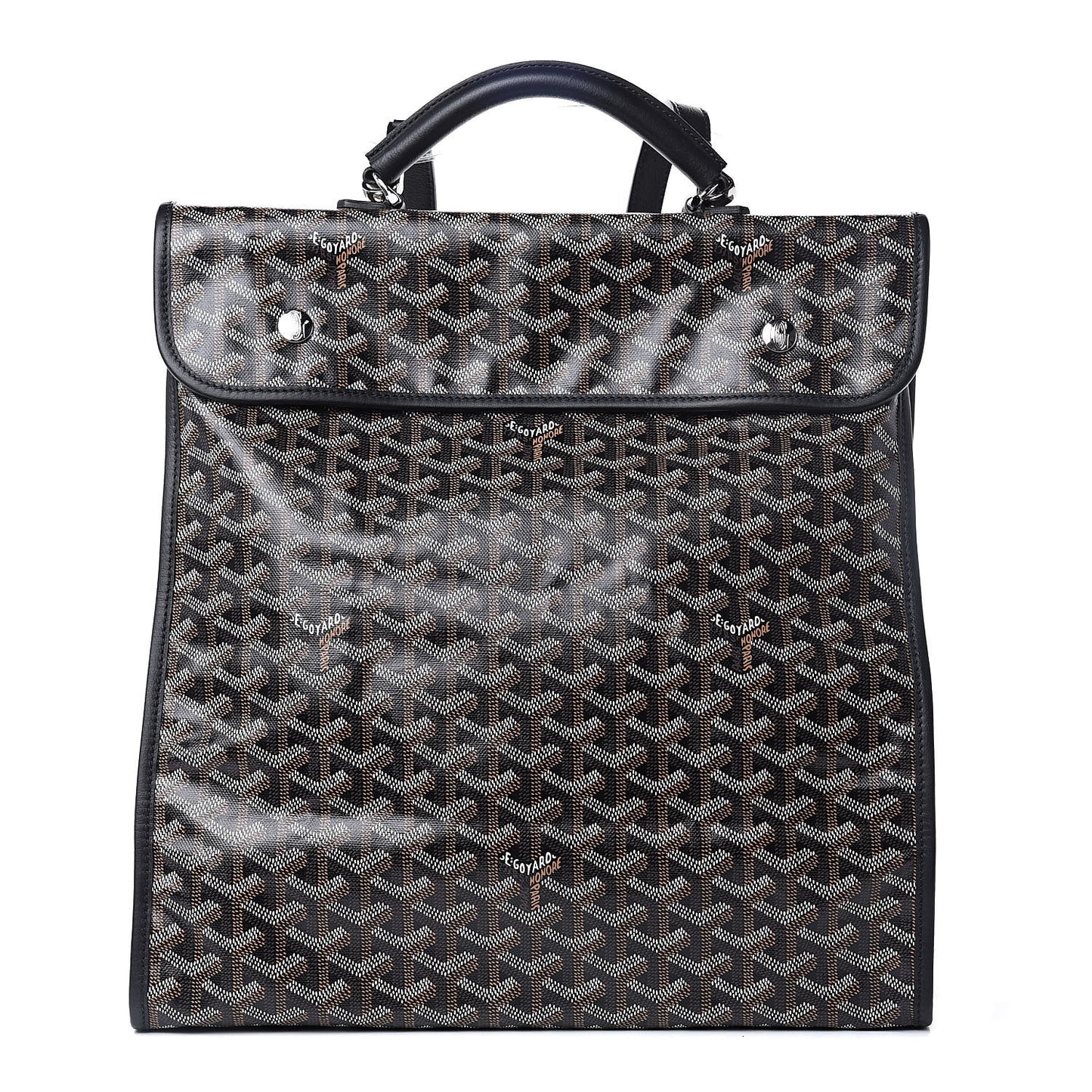 Goyardine Saint Leger Soft Briefcase Backpack Black