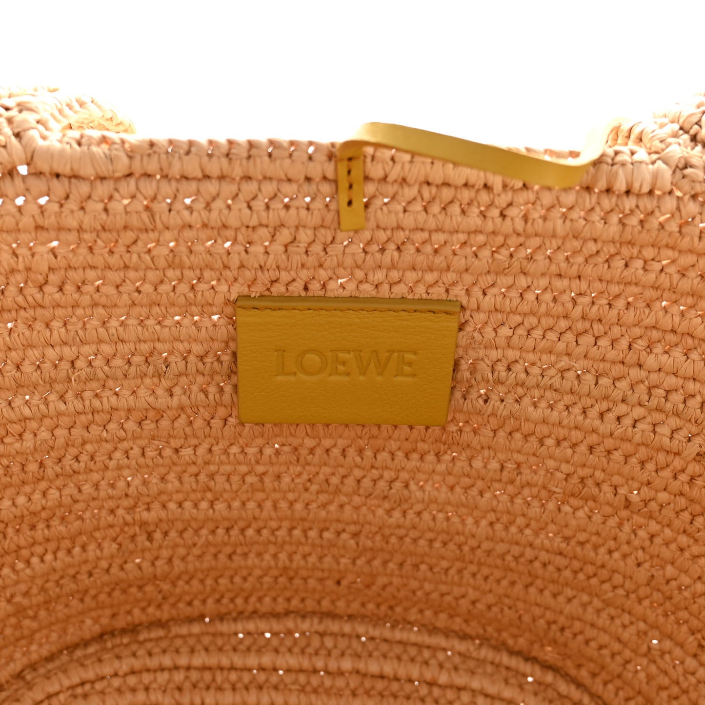 Raffia Calfskin Small Bunny Basket Tote Bag Natural