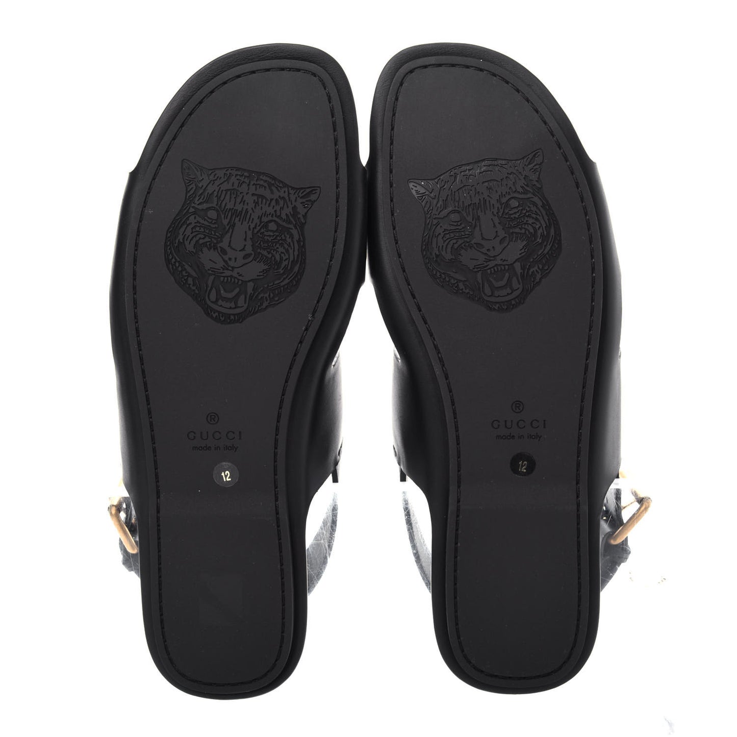 Calfskin Mens GG Marmont Sandals 12 Black