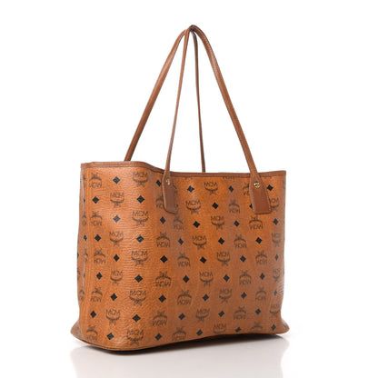 MCM Visetos Crocodile Embossed Medium Liz Shopper Tote Cognac 3 of 10
