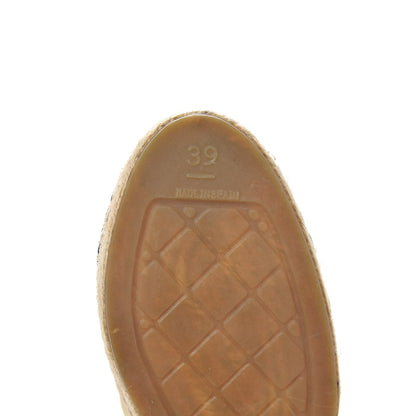 Chanel Suede Pearl CC Espadrilles 39 Beige Black 8 of 9