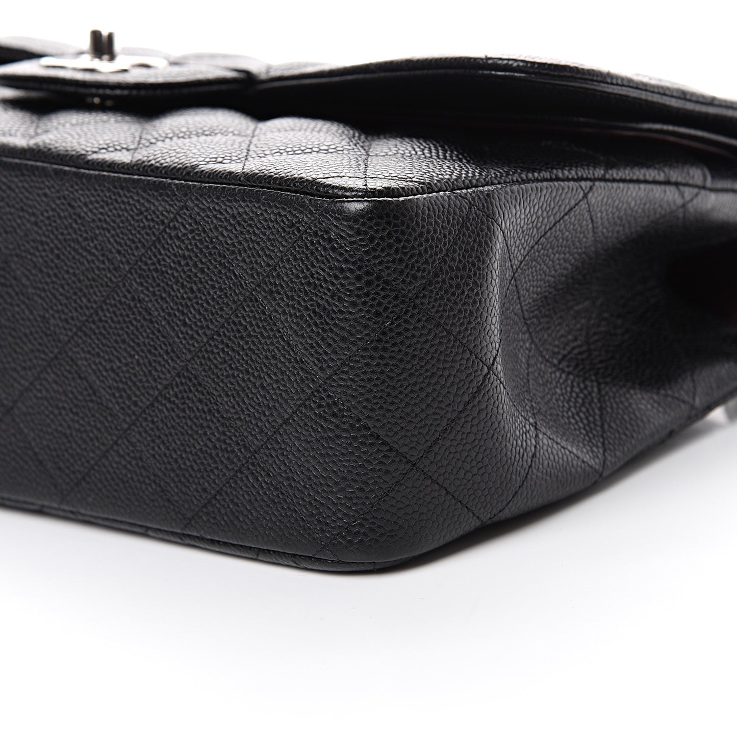 Caviar Quilted Jumbo Double Flap Black