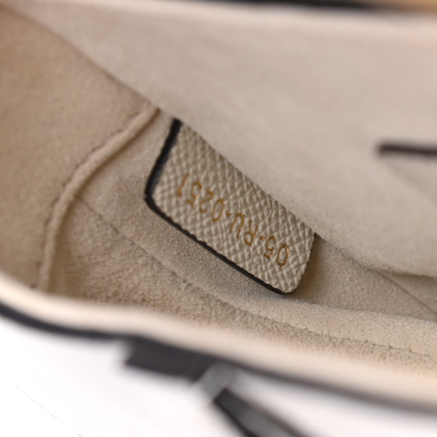 Grained Calfskin Mini Saddle Bag White