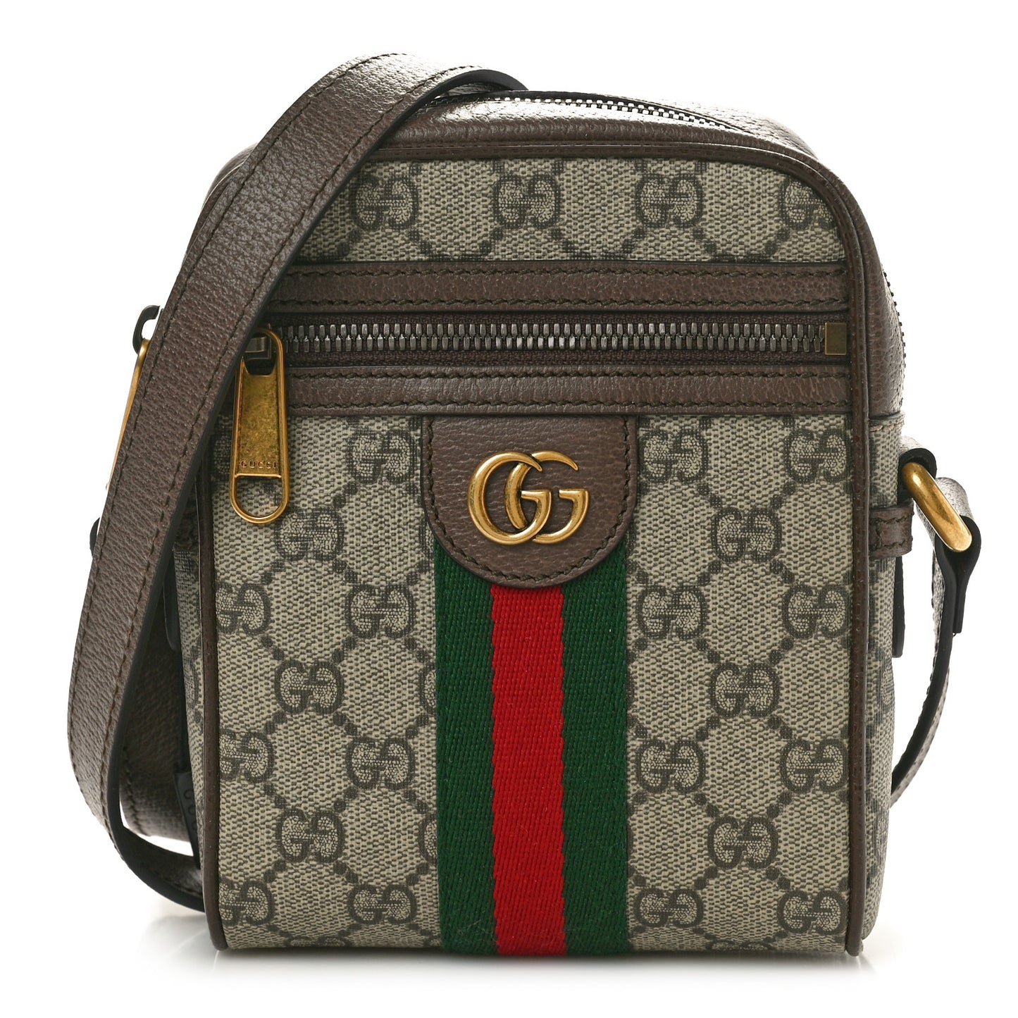GG Supreme Monogram Web Mini Ophidia Messenger Brown