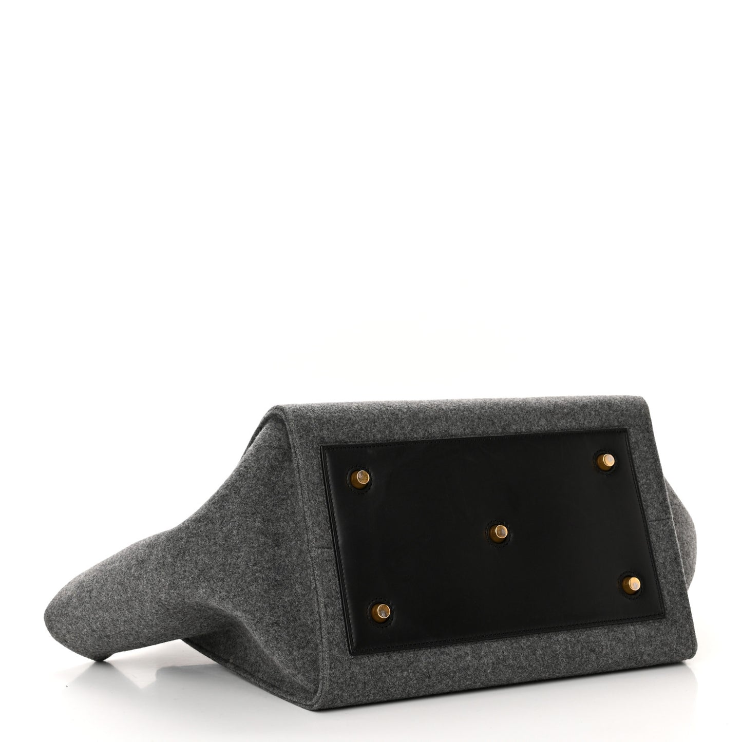 Felt Calfskin Medium Tie Knot Tote Grey Black