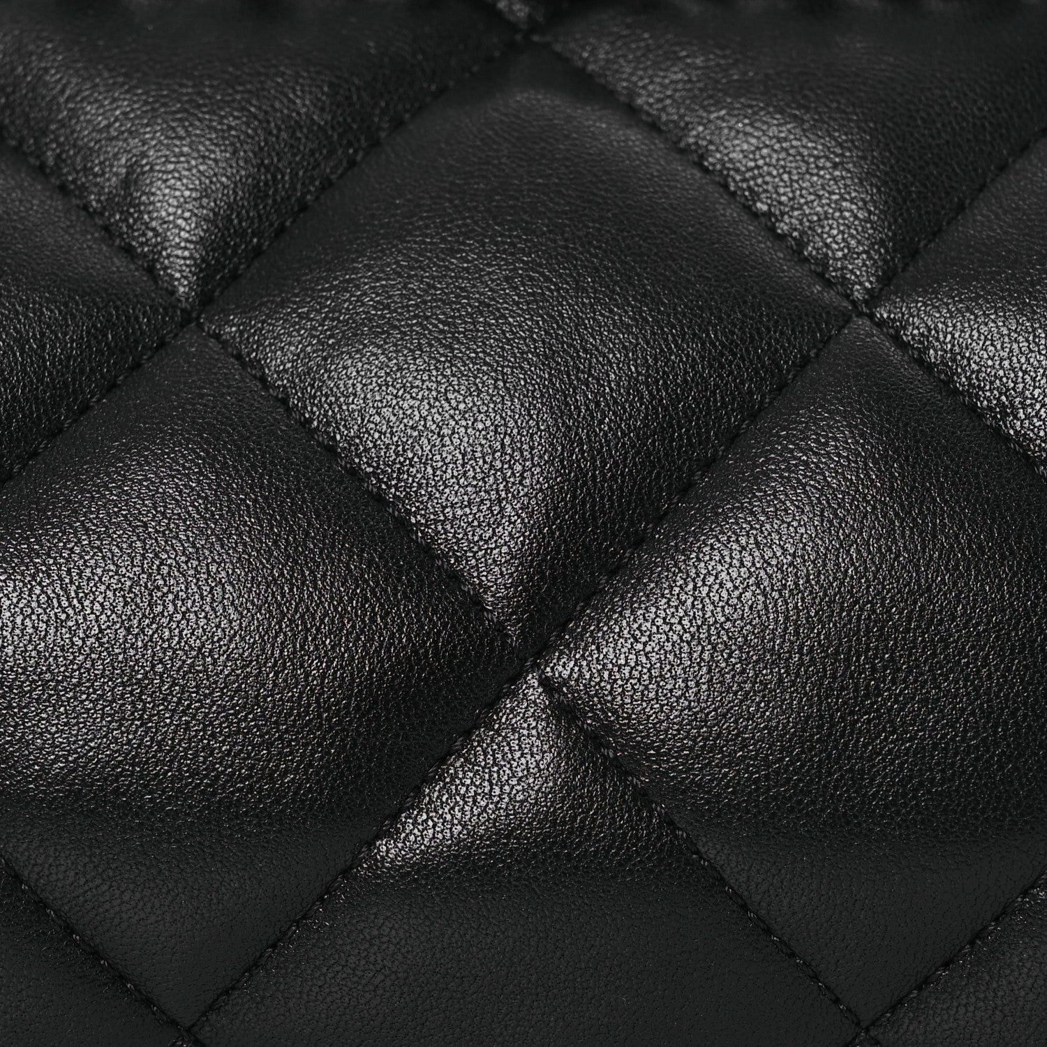 Chanel Lambskin Quilted Chain Frame Clutch Black 10 of 10