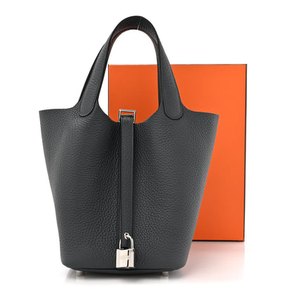 Hermes Taurillon Clemence Picotin Lock 18 PM Gris Misty 10 of 10