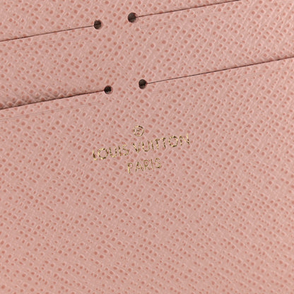 Louis Vuitton Calfskin Felicie Card Holder Insert Rose Ballerine 6 of 8