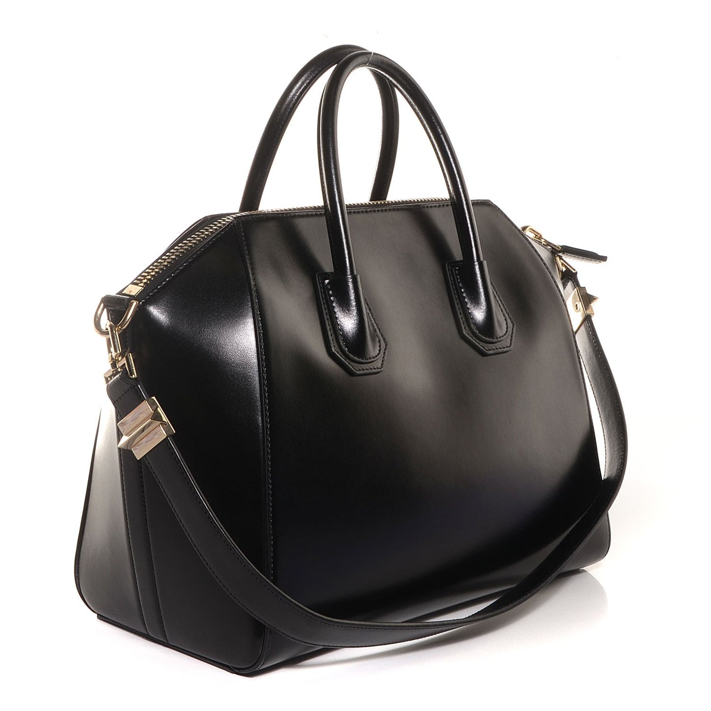 Shiny Lord Calfskin Medium Antigona Black