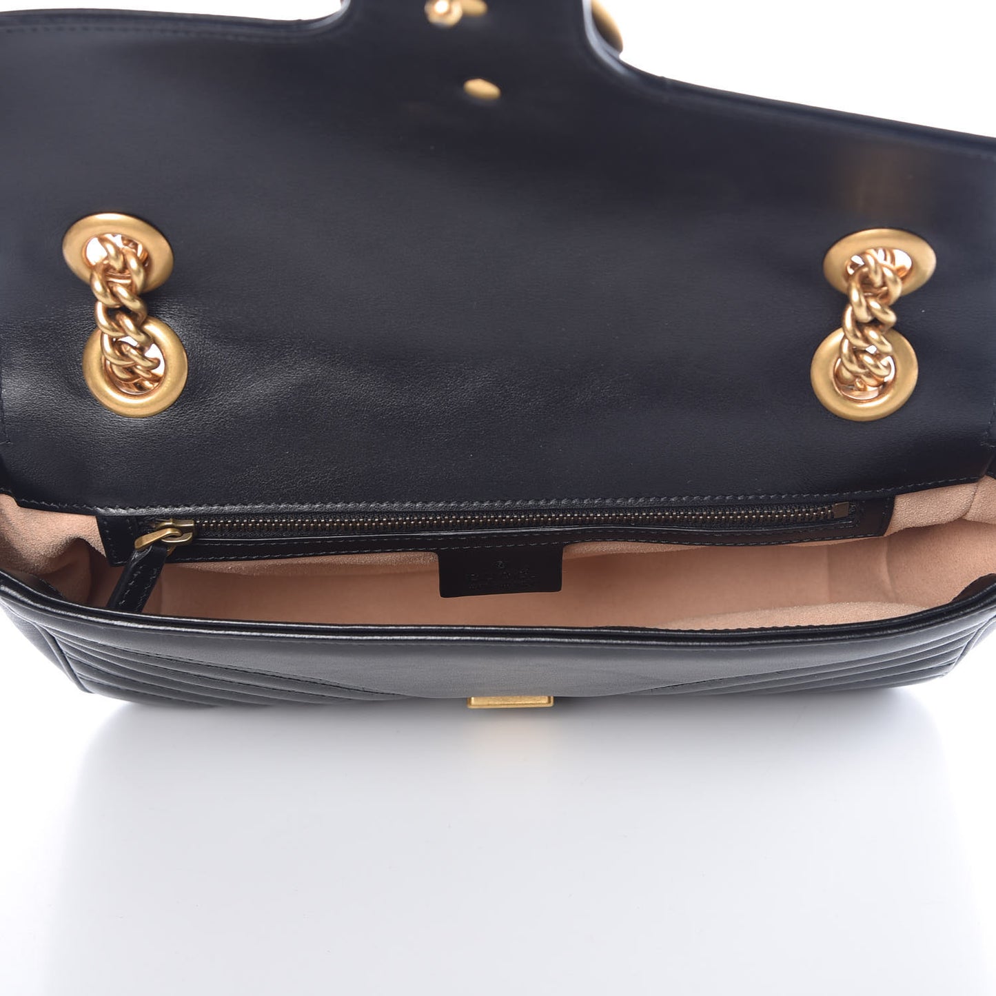 Calfskin Matelasse Small GG Marmont Shoulder Bag Black