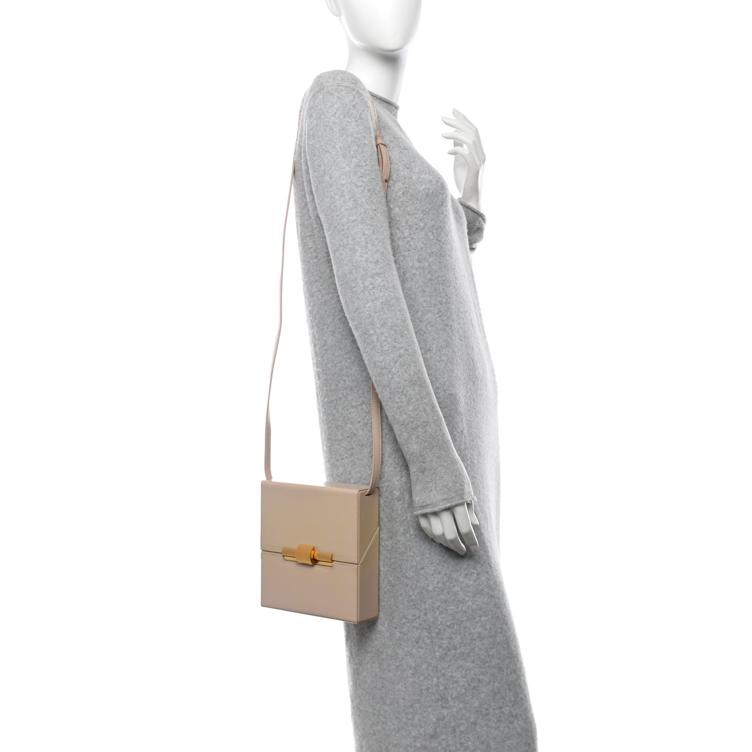 Bottega Veneta Calfskin Daisey Box Clutch  Beige 2 of 12