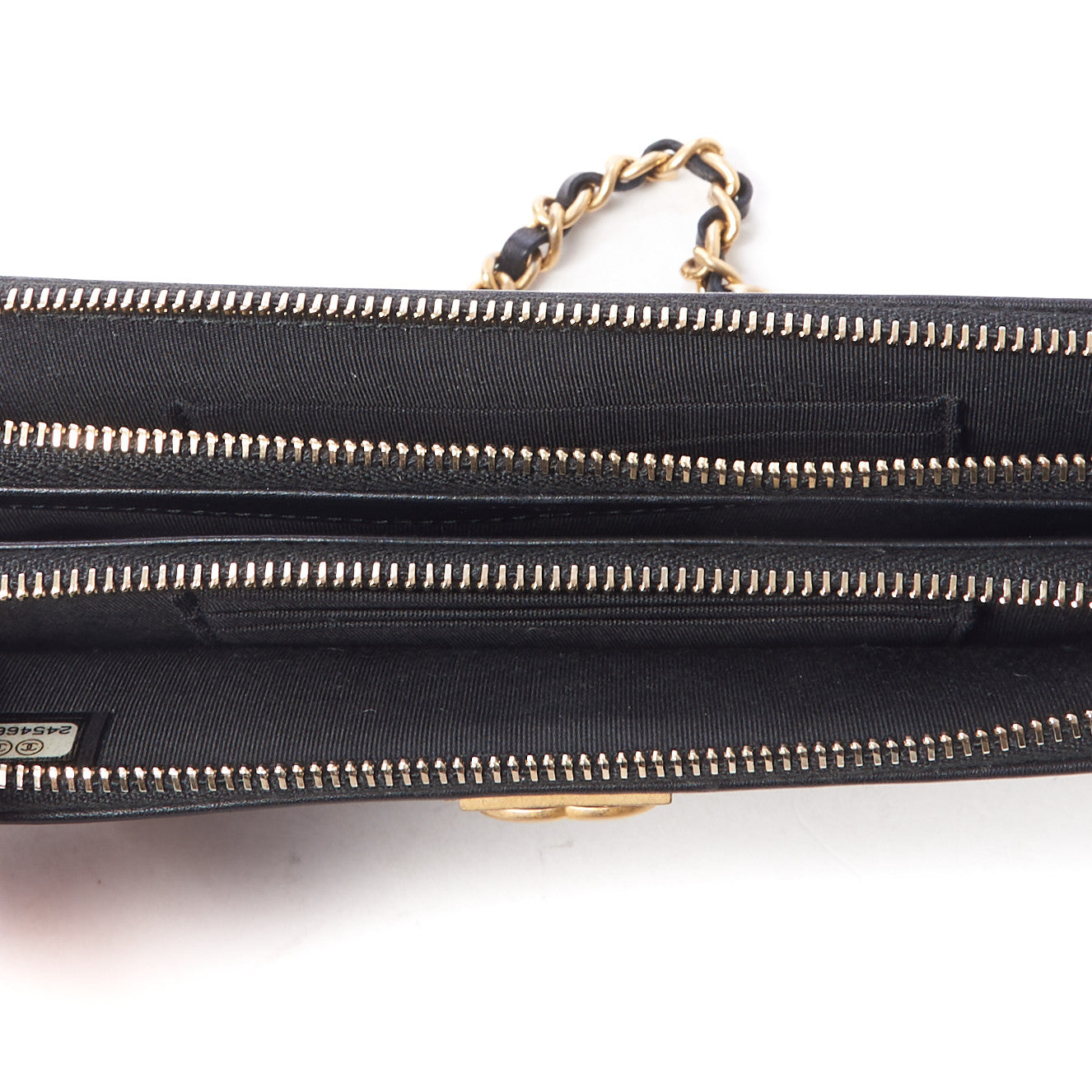 Calfskin Quilted Small Boy Clutch With Chain Black