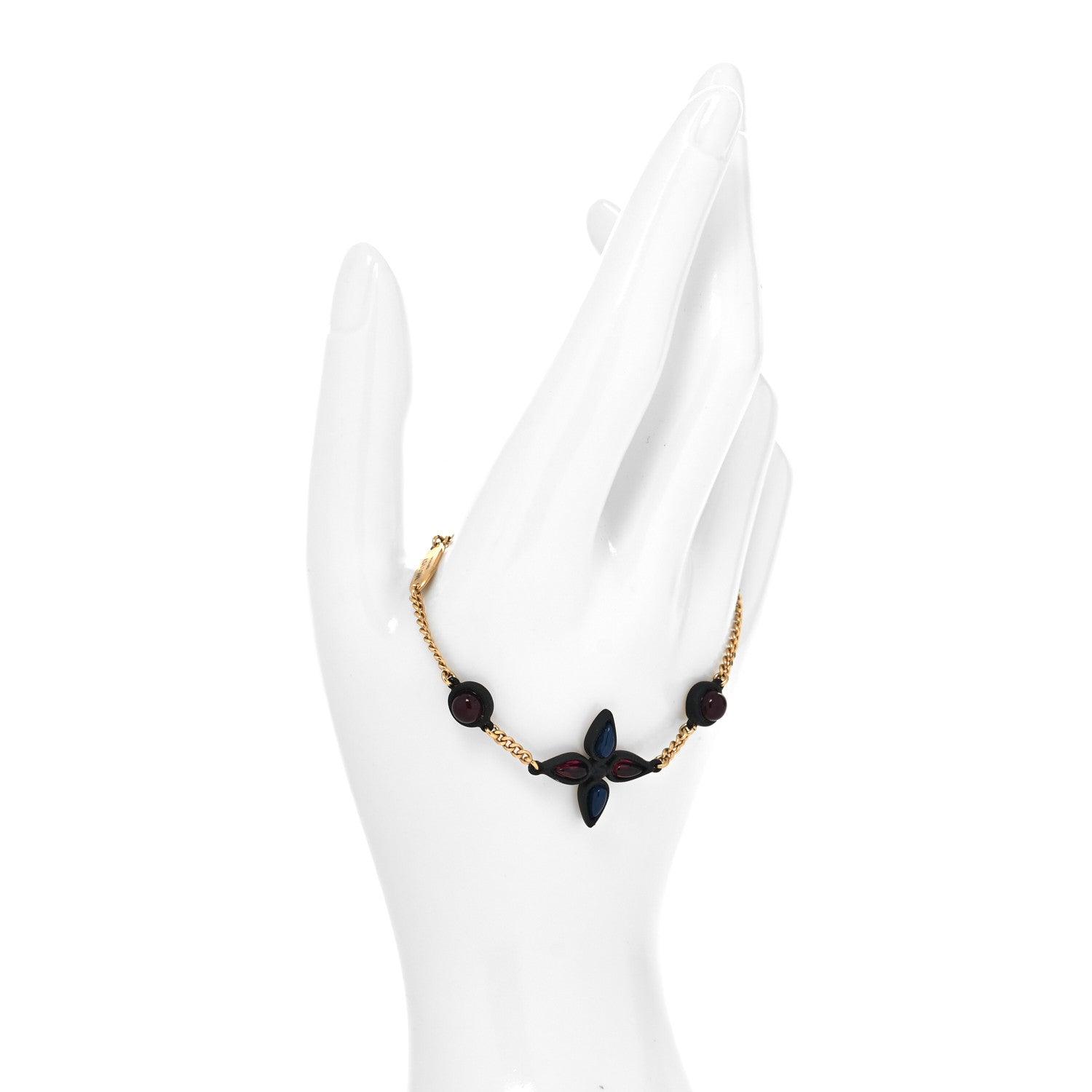 Louis Vuitton Monogram Bracelet Gold Black 2 of 6