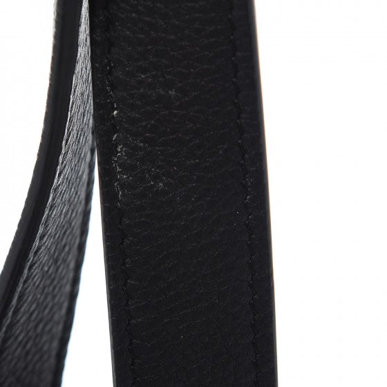 Baby Grained Calfskin Medium Tri-Fold Bag Black