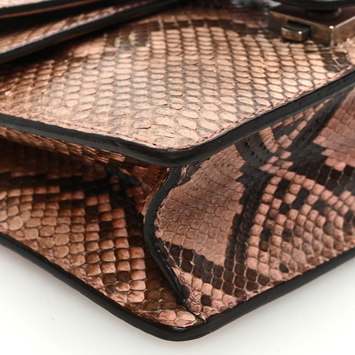 SnakeskinCrystal Mini Dionysus Shoulder Bag Pastel Pink