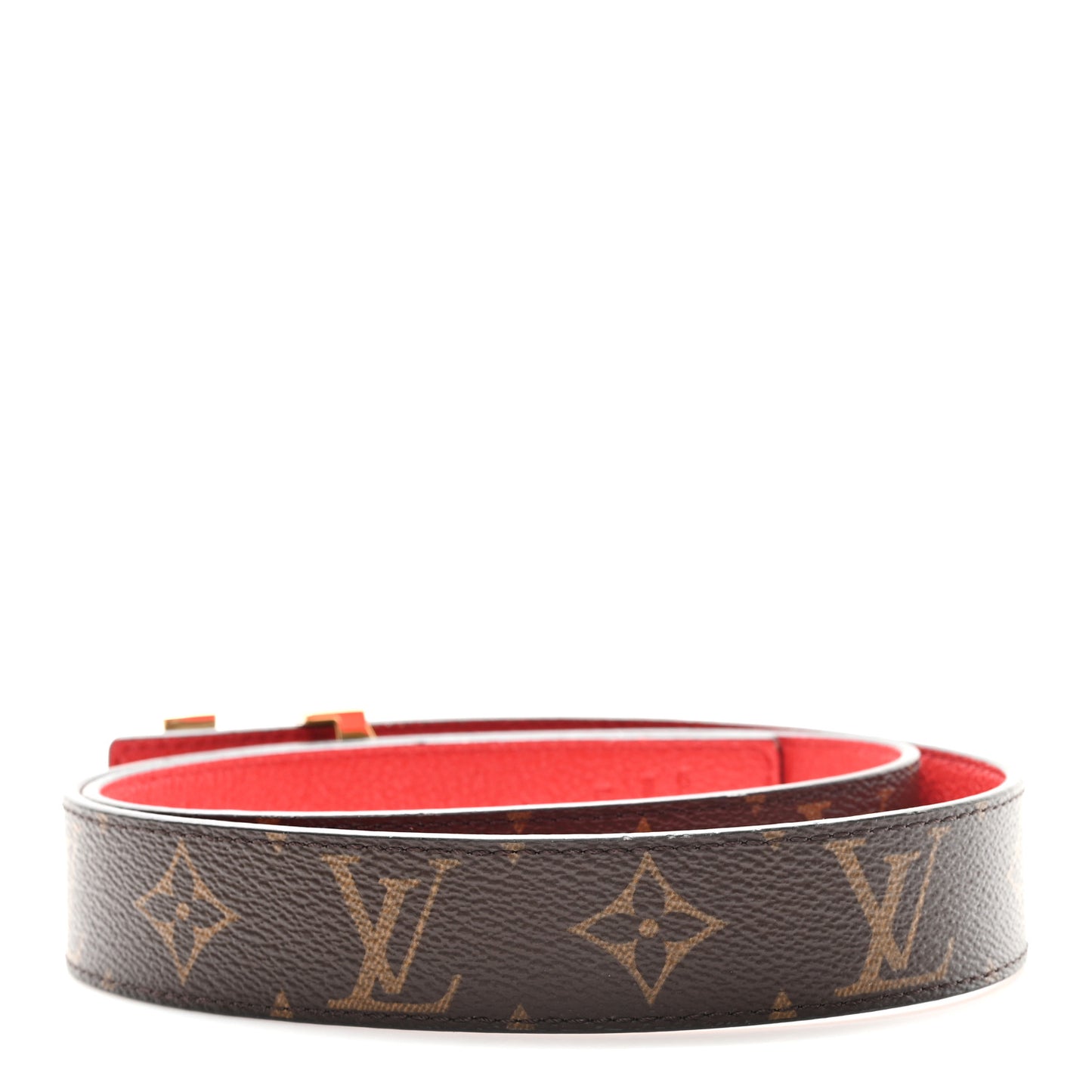 Monogram 30mm LV Initiales Reversible Belt 80 32 Coquelicot