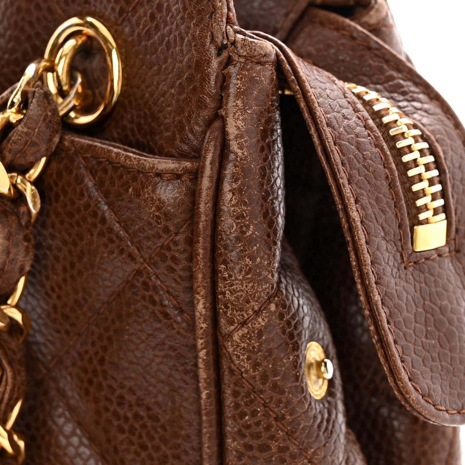 Chanel Caviar Quilted Shoulder Bag Brown 16 of 16