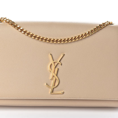 Saint Laurent Grain De Poudre Medium Monogram Kate Satchel Nude Powder 10 of 13