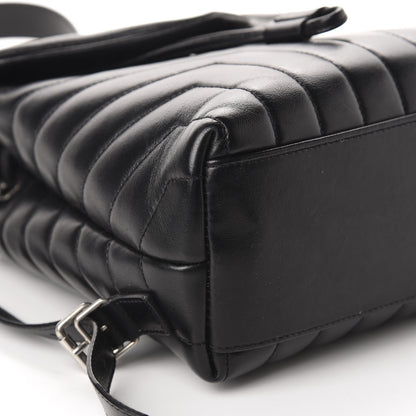Saint Laurent Calfskin Y Quilted Monogram Small Loulou Backpack Black 5 of 11