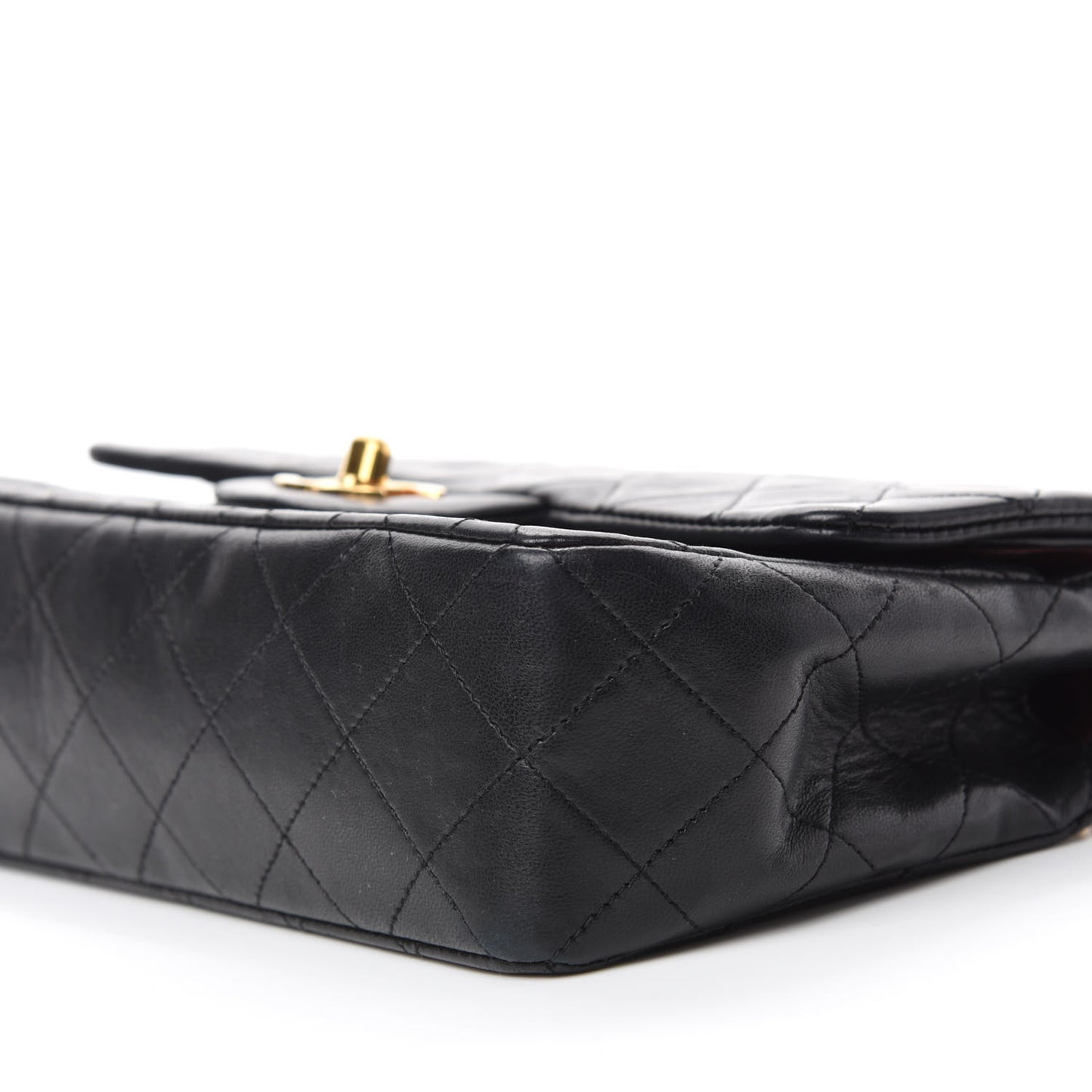 Lambskin Quilted Small Double Flap Black