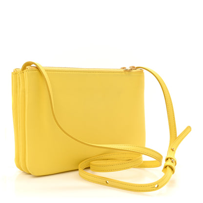 Celine Lambskin Small Trio Crossbody Bag Citron 3 of 14