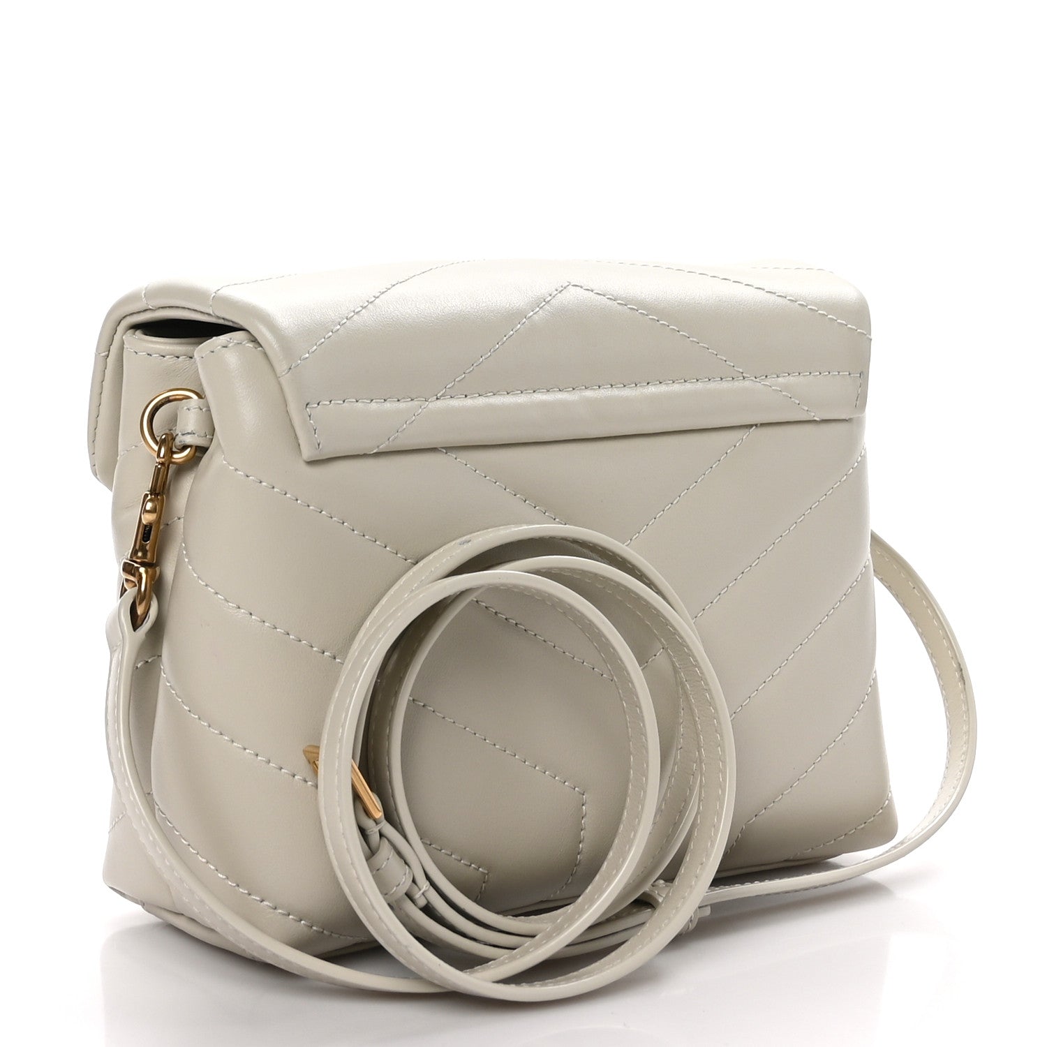 Saint Laurent Calfskin Y Quilted Monogram Toy Loulou Crossbody Bag Blanc Vintage 3 of 10