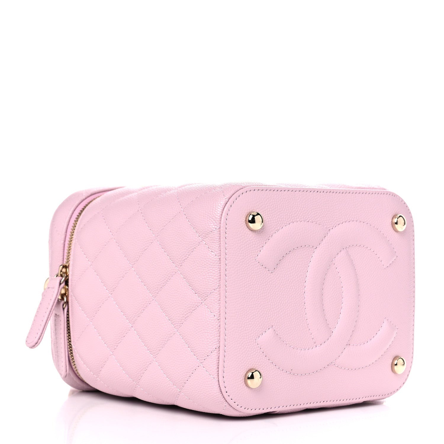Chanel Caviar Quilted Small Top Handle Vanity Case With Chain Light Pink 4 of 10