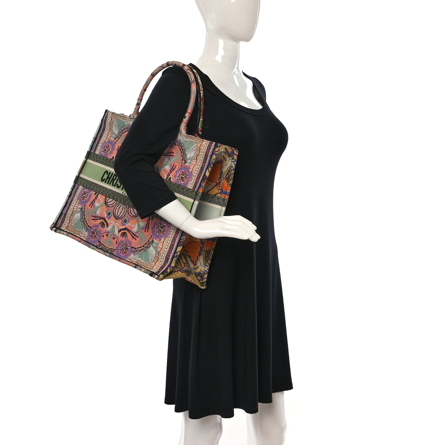 Canvas Embroidered Large In Lights Book Tote Multicolor
