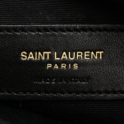 Saint Laurent Calfskin Matelasse Chevron Monogram A5 Wristlet Black 6 of 13