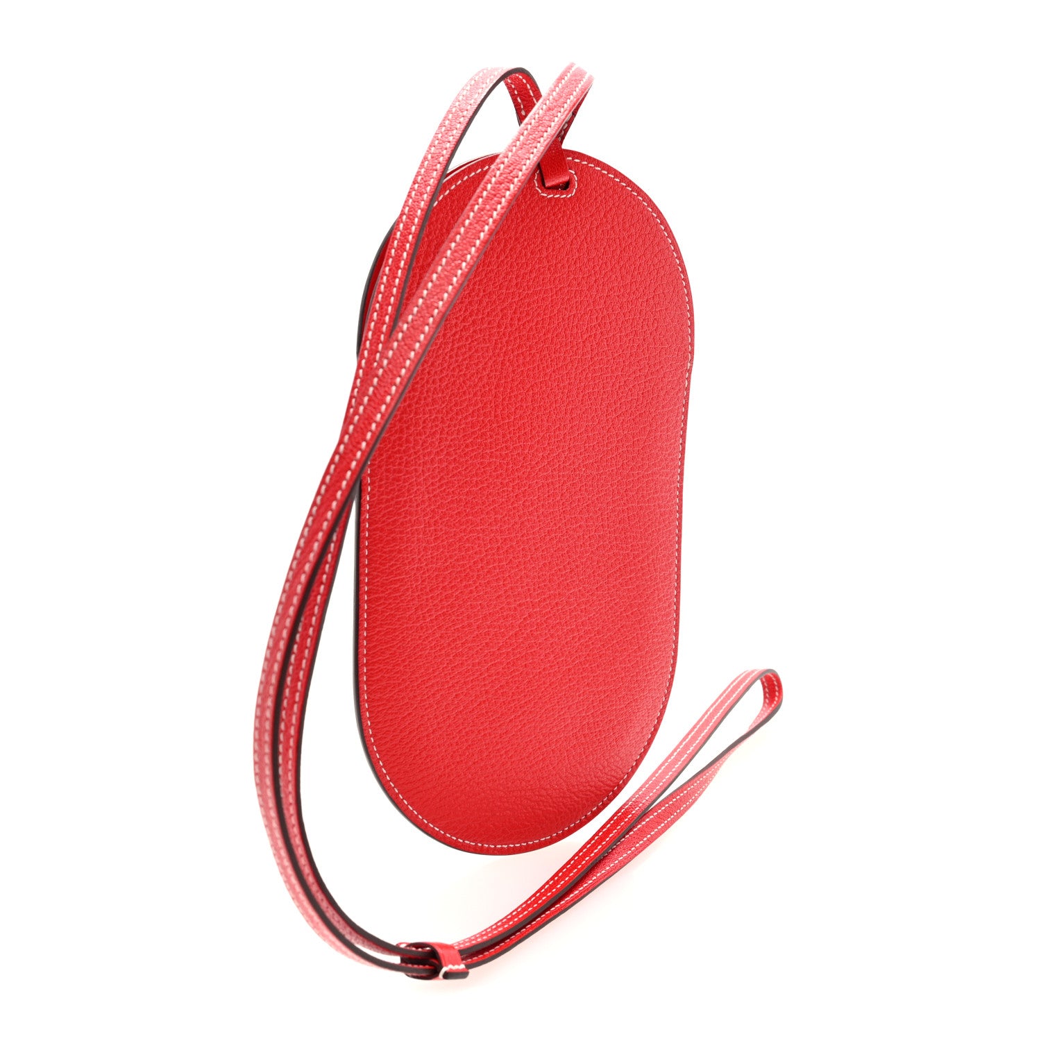 Hermes Chevre Mysore In-The-Loop Phone To Go PM Case Rouge De Coeur White 4 of 9