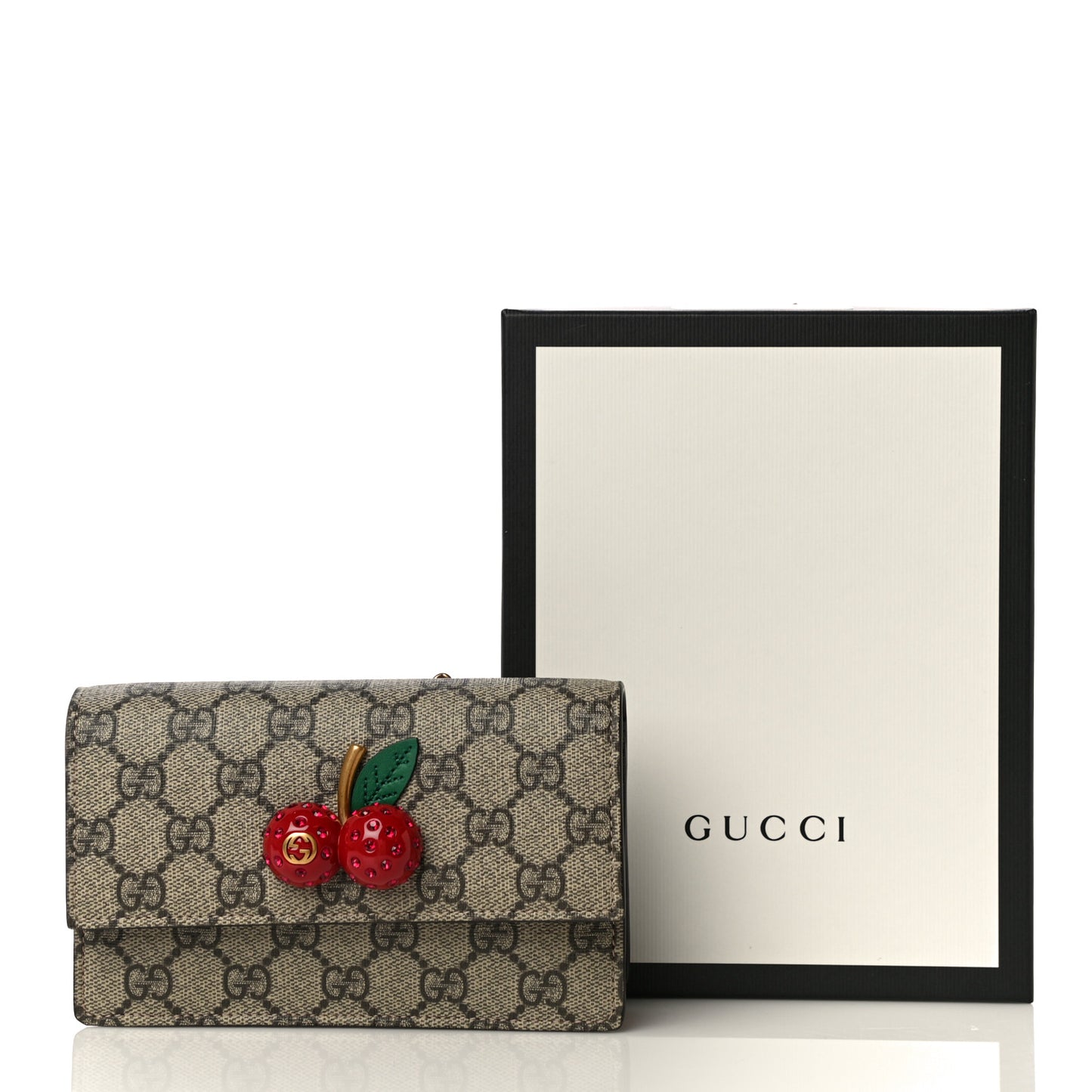 GG Supreme Monogram Mini Cherry Chain Bag