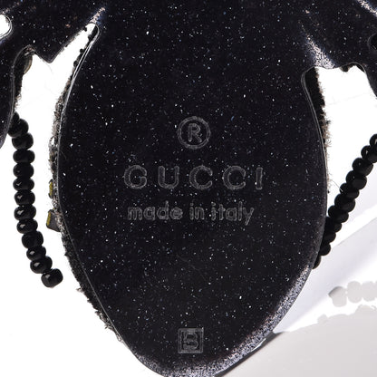 Gucci Metal Crystal Bee Brooch Black Yellow 3 of 4