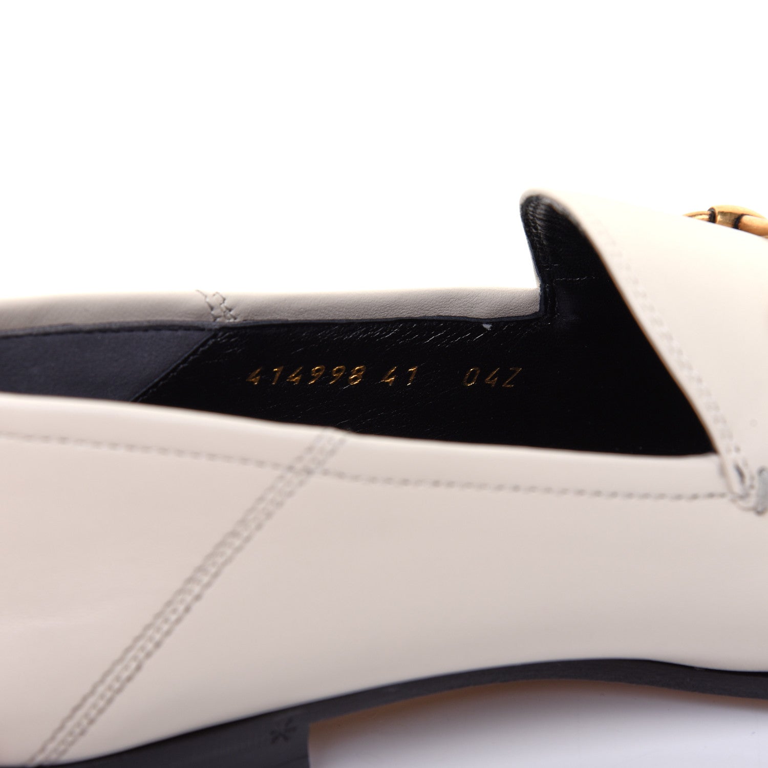 Gucci Lambskin Womens Brixton Horsebit Loafers 41 Mystic White 8 of 9