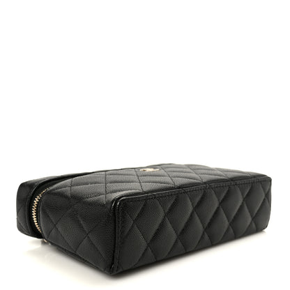 Chanel Caviar Quilted Top Handle Slim Vanity With Chain Black 4 of 11