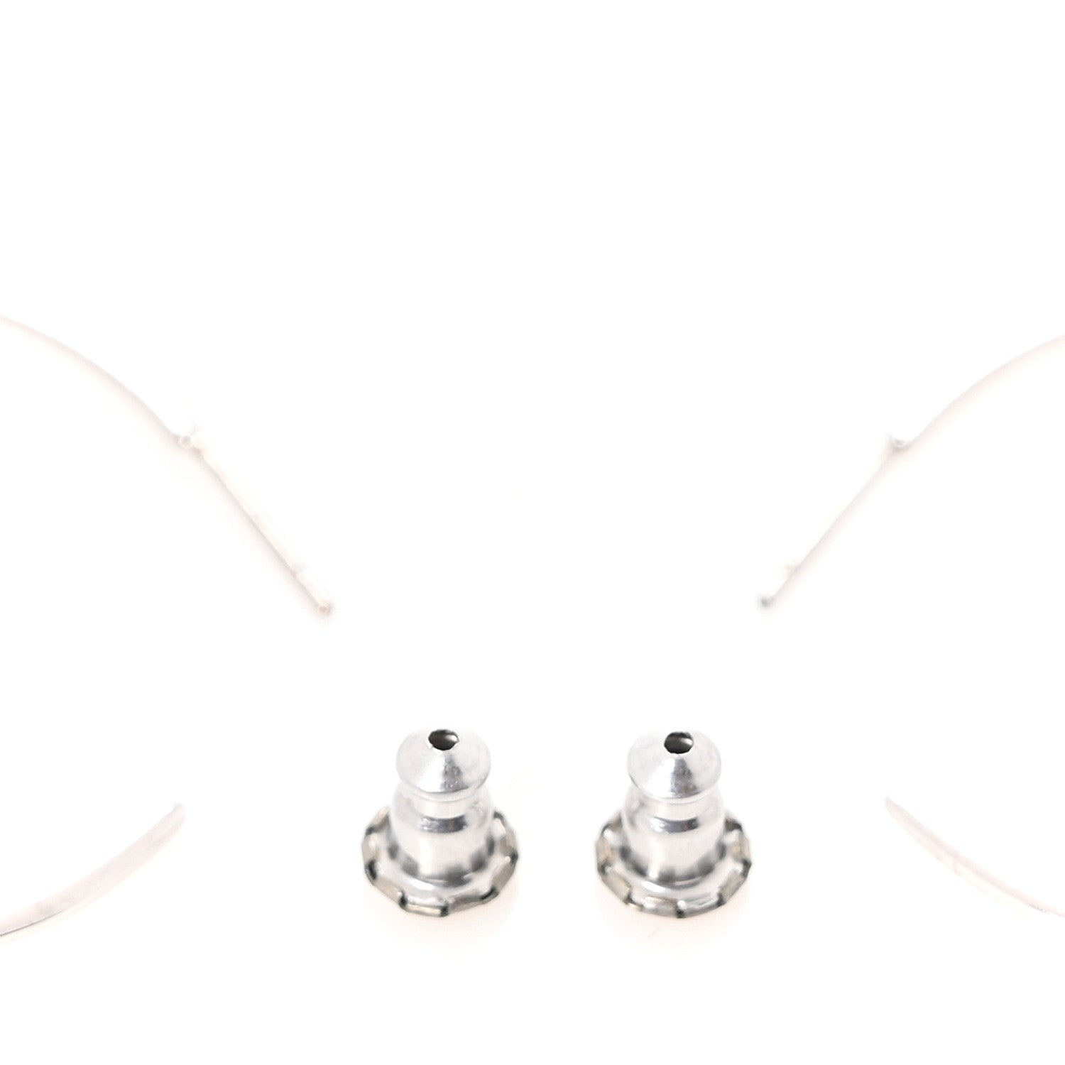 Christian Dior Crystal Hoop Earrings Silver 3 of 4