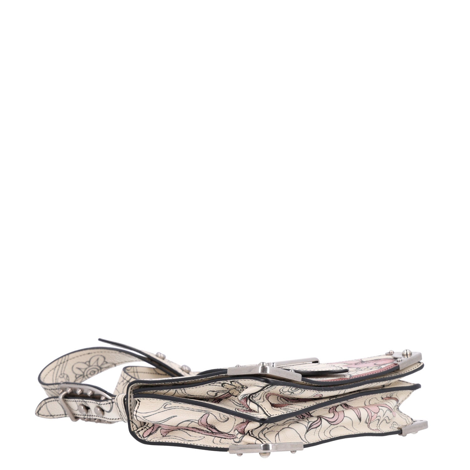 Prada X JAMES JEAN Glace Calfskin Rabbit Print Cahier Bag Opaline 3 of 8