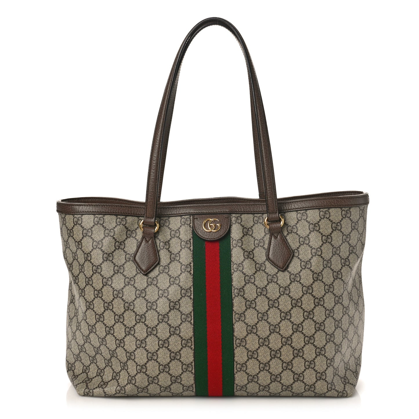 GG Supreme Monogram Medium Ophidia Shopping Tote Brown