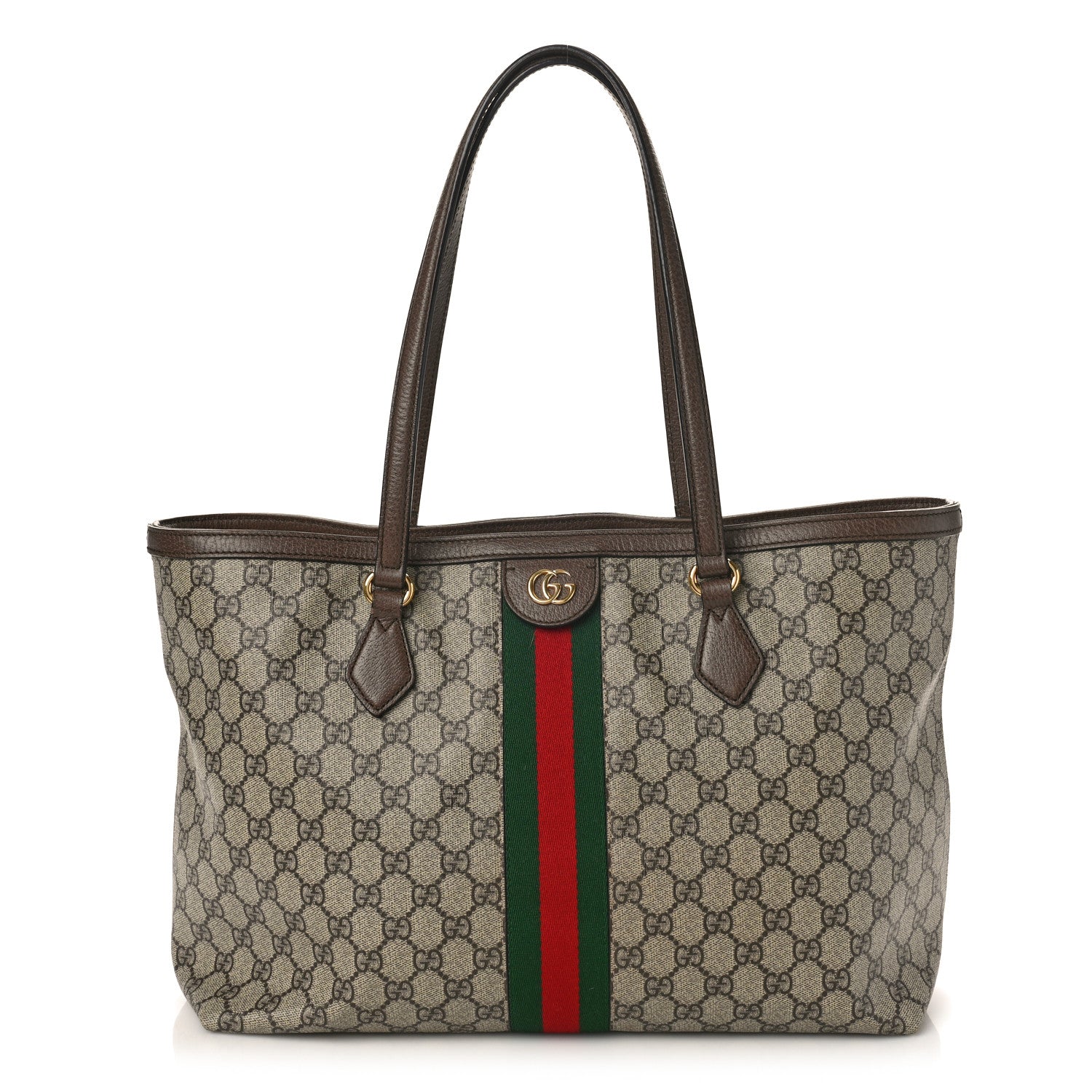 Gucci GG Supreme Monogram Medium Ophidia Shopping Tote Brown 1 of 10