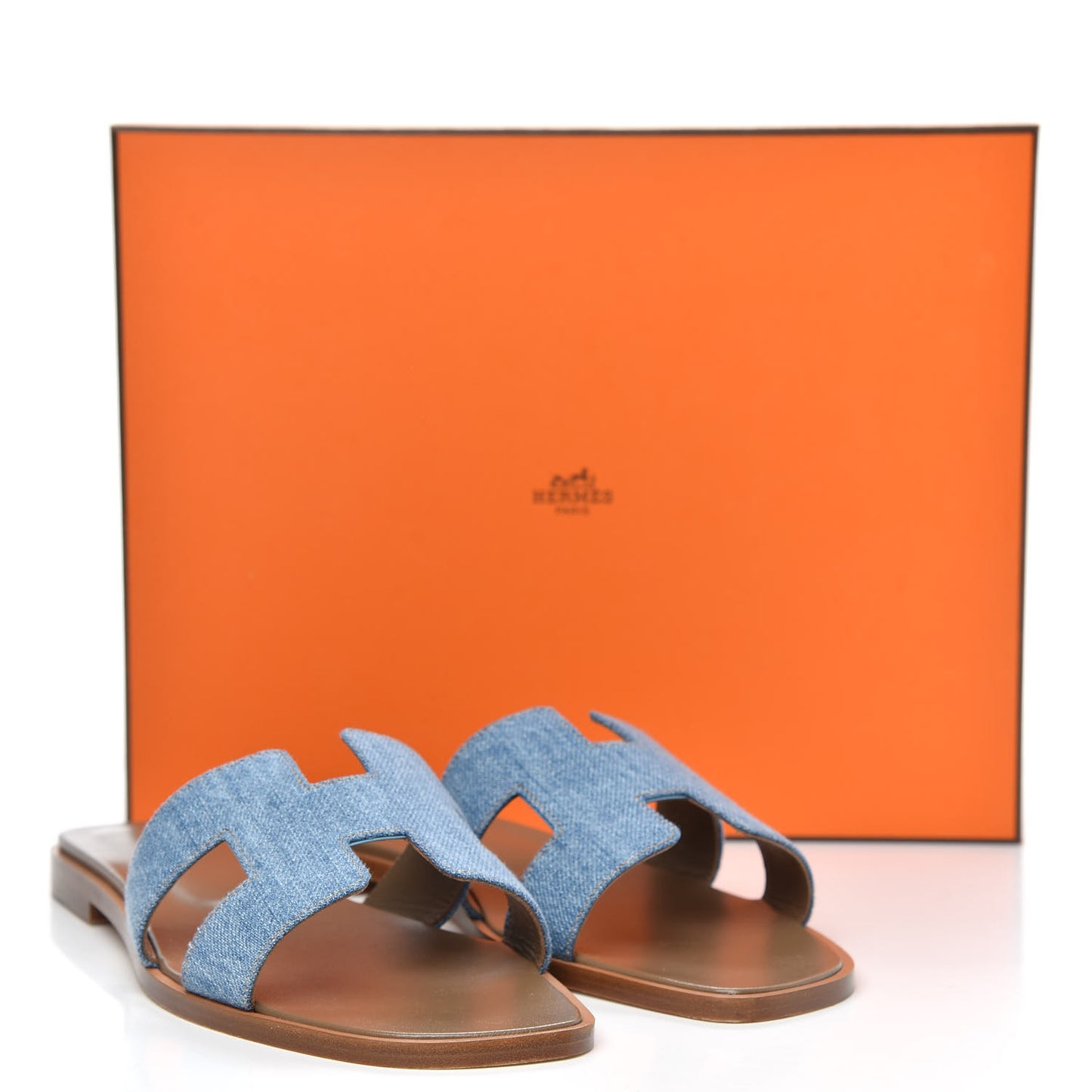 Denim Canvas Oran Sandals 39 Bleu Clair